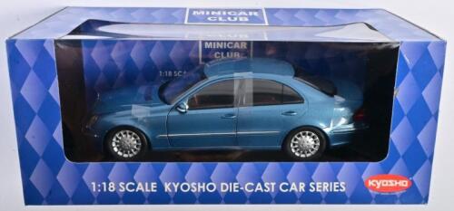 MERCEDES-BENZ: A 1:18 scale NOS Kyosho Mercedes-Benz E-Class sedan blue metallic die-cast model