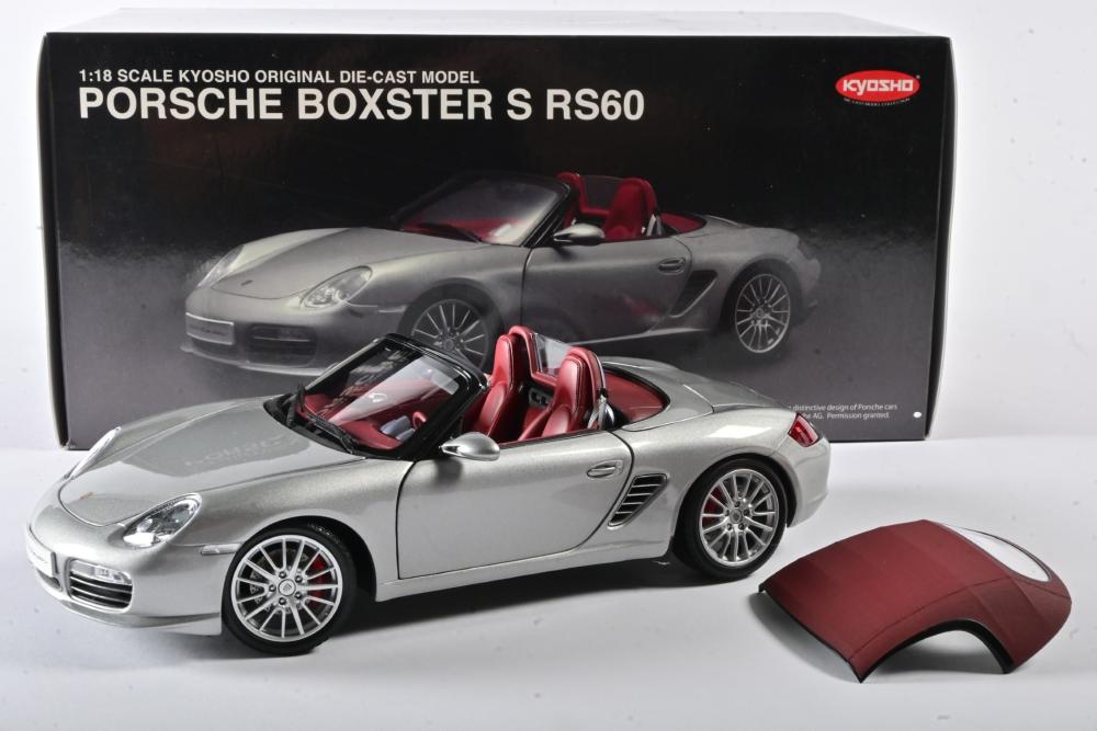 PORSCHE: A 1:18 scale NOS Kyosho Porsche Boxster S RS60 silver die-cast  model - Price Estimate: $ - $