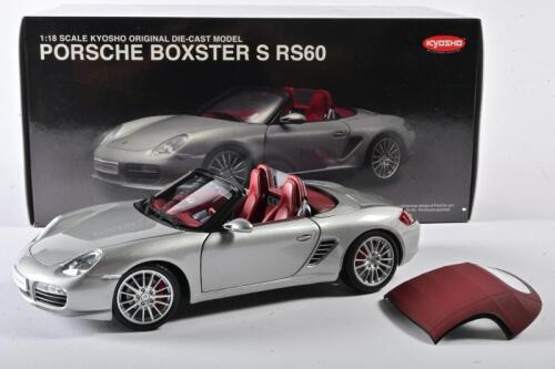 PORSCHE: A 1:18 scale NOS Kyosho Porsche Boxster S RS60 silver die-cast model