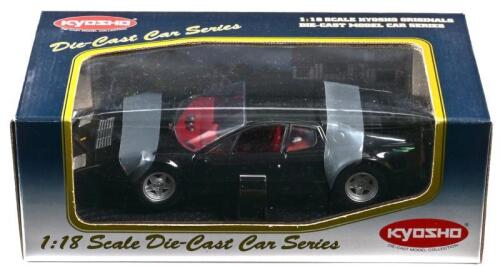 FERRARI: A 1:18 scale NOS Kyosho Ferrari 365 GT4/BB black die-cast model