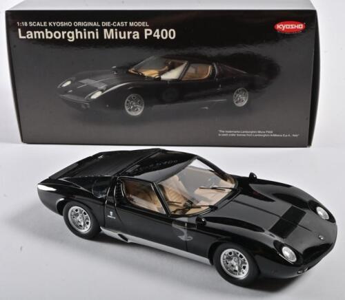 LAMBORGHINI: A 1:18 scale NOS Kyosho Lamborghini Miura P400 black die-cast model