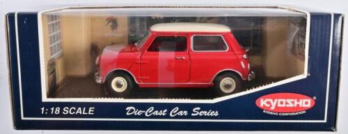 MINI COOPER: A 1:18 scale NOS Kyosho Morris Mini Cooper 1275S red die-cast model