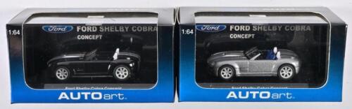 FORD: A 1:64 scale NOS Autoart Ford Shelby Cobra Concept including 2 models black with silver stripe and tungsten silver with grey stripe die-cast model