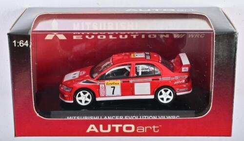 MITSUBISHI: A 1:64 scale NOS Autoart Mitsubishi Lancer Evolution VII WRC #7 die-cast model