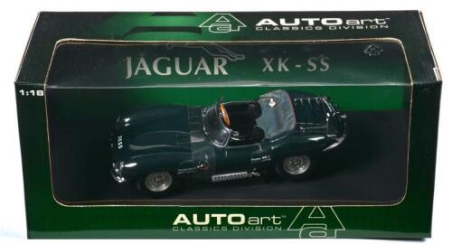 JAGUAR: A NOS 1:18 scale Autoart Jaguar 1956 XK-SS: green, die-cast model