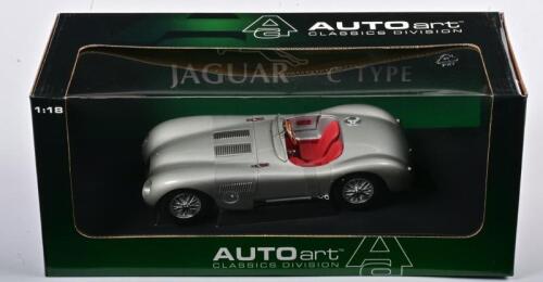 JAGUAR: A NOS 1:18 scale Autoart Jaguar 1951 C-Type: silver, die-cast model