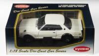 NISSAN: A 1:18 scale NOS Kyosho Nissan Skyline 2000GT-R (kpgc10) white die-cast model