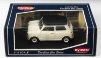 MINI COOPER: A 1:18 scale NOS Kyosho Morris Mini Cooper 1275S white die-cast model