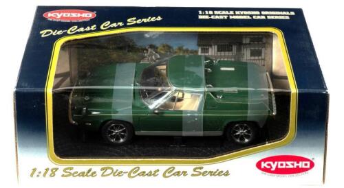 LOTUS: A 1:18 scale NOS Kyosho Lotus Europa Special green/gold striping die-cast model