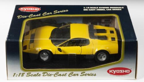 FERRARI: A 1:18 scale NOS Kyosho Ferrari 512BB yelow die-cast model