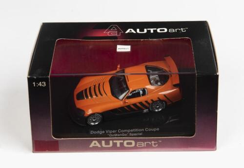 DODGE: A 1:43 scale NOS Autoart Dodge Viper Competition coupe orange die-cast model