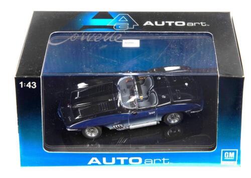 CHEVROLET: A 1:43 scale NOS Autoart Chevrolet Mako Shark dark blue die-cast model