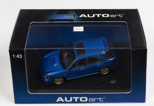 SUBARU: A 1:43 scale NOS Autoart Subaru New Age Impreza WRX STI Wagon blue die-cast model