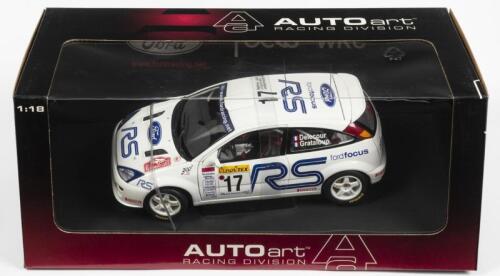 FORD: A NOS 1:18 scale Autoart Ford Focus WRC 2001 Rally Monte Carlo; Delecour/Crataloup #17, die-cast model