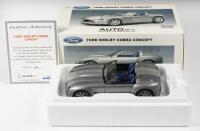 FORD: A NOS 1:18 Scale Autoart Ford Shelby Cobra Concept, Grey/Silver Stripes & Blue Interior with Certificate of Authenticity, die-cast model