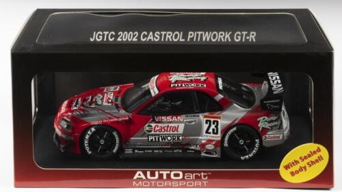 NISSAN: A NOS 1:18 scale Autoart Nissan Skyline GTR (R34) JGTC 2002 "Castrol Pitwork" Masami/Comas #23, die-cast model