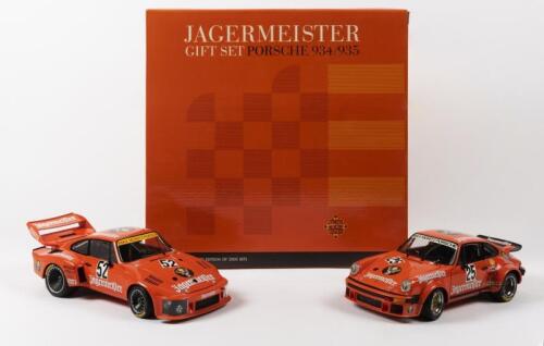 PORSCHE: A NOS 1:18 scale Exoto #18093 Porsche Jagermeister VERY RARE Twin Set, includes Porsche 934 #25 & Porsche 935 #52, die-cast models