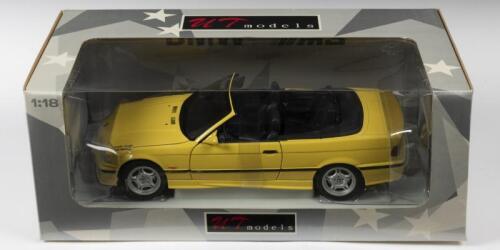 BMW: A NOS 1:18 scale UT Models BMW E36 M3 Cabriolet - Yellow, die-cast model