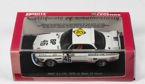 BMW: A limited edition NOS 1:43 scale Biante BMW 3.5 CSL 1976 Le Mans 24hours, Peter Brock/B.Muir/J.C.Aubriet #46, with COA, die-cast model