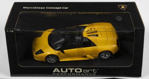 LAMBORGHINI: A NOS 1:18 scale Autoart Lamborghini Murcielago Concept Car - metallic yellow, die-cast model