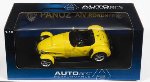 PANOZ: A NOS 1:18 scale Autoart Panoz AIV Roadster - yellow, die-cast model