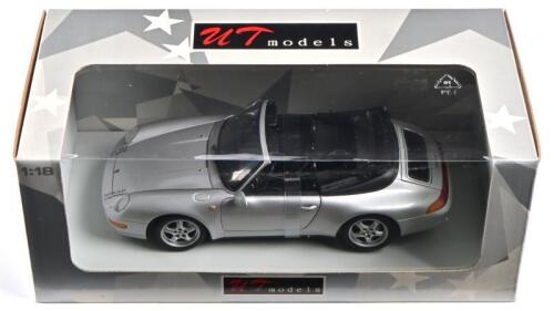 PORSCHE: A NOS 1:18 scale UT Models Porsche 911(993) Cabriolet - Silver, die-cast model