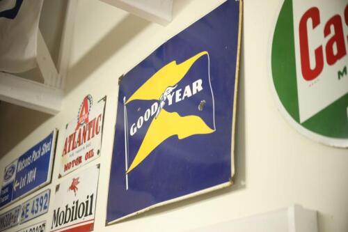 GOODYEAR: A large original "Goodyear" enamel sign, 61cm high x 76cm wide.