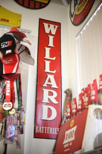 WILLARD: An original Willard batteries tin sign, 152cm high