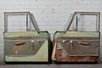 DOORS: Two 1950s/1960s front doors, one with broken glass - 2