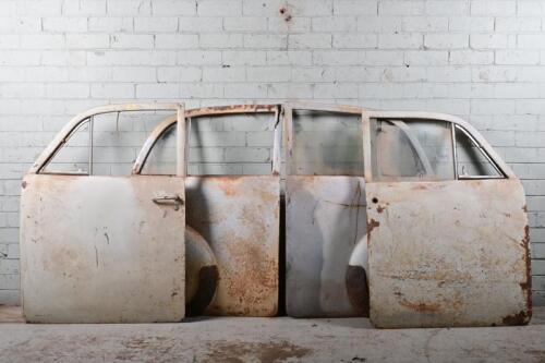 HOLDEN: Set of four Holden FJ doors, left front broken glass, right rear missing window glass, right front missing 1/4 vent glass