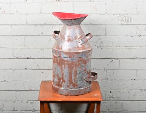 MILK PAIL: A large metal pail, 57cm high