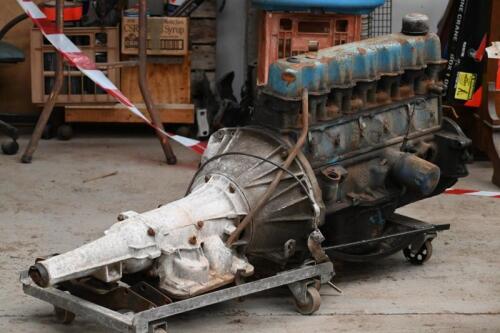 CHRYSLER: Chrysler 265 6-cylinder engine, stamped 'D331G*1123' with attached auto transmission with Serial No. 'A6015', Model No. '0546-058'