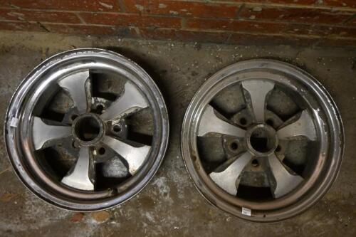 MAG WHEELS: Two 1970s Australian 12' five spoke and stud wheels