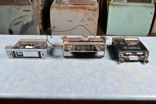 CAR RADIOS: Three assorted car radio retated items including removal Sanyo unit, Sharp cassette unit and AWA carrier