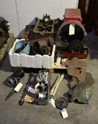 MG TC: A collection of MG TC engine related items including XPAG block, Wolseley 4/44 block, two heads, sump, forged pistols etc