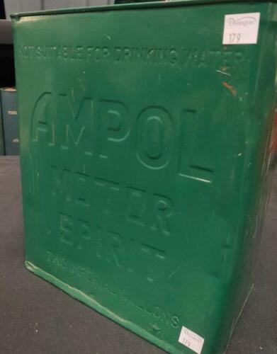 AMPOL TIN: An original Ampol Motor Spirit 2 gallon oil tin