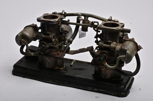 CARBURETTORS: A pair 2" SU carburettors with linkage, used on MGB's