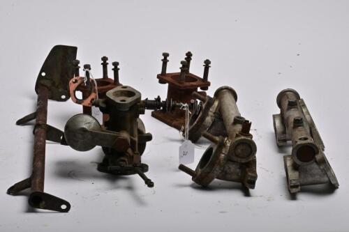 CARBURETTORS: An pair 1-1/4" SU carburettors with two manifolds (one branded Mowog) and other items