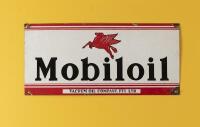 MOBIL: An original "Mobiloil, Vacuum Oil Company Pty Ltd" enamel sign, 27cm high, 58cm wide