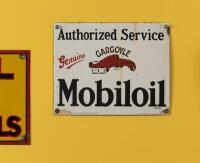 MOBIL: An original "Authorised Service, Genuine Gargoyle, Mobiloil" enamel sign, 31cm high, 74cm wide
