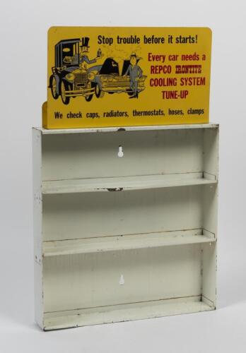 REPCO: A circa 1960s Repco Irontite shop display shelf, 61cm high, 31cm wide