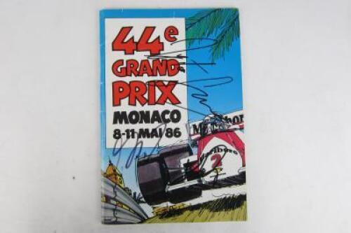 MONACO GP: Two race programmes from the 44th (1986) and 46th (1988) Monaco Grand Prix's (signed by Senna and Prost)