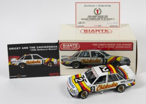 COMMODORE: A limited edition 1:18 scale Biante Holden VK SS Group A as raced by Allan Grice/Graeme Bailey in 1986 James Hardie 1000 winner, #2, with COA numbered 2095/3900, in fitted box
