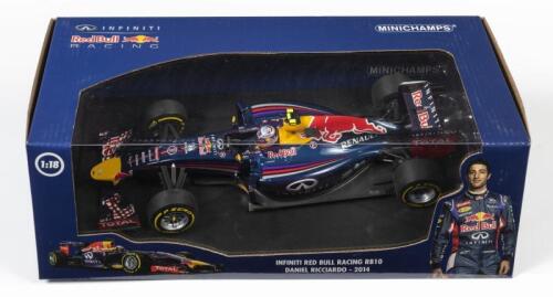 INFINITI: A 1:18 scale Minichamps F1 Infiniti Red Bull Racing RB10 as raced by Daniel Ricciardo in 2014, #3, Red Bull team, in fitted box