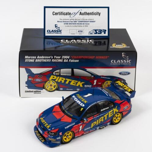 FALCON: A limited edition 1:18 scale Classic Carlectables Ford Falcon, Stone Brothers Racing BA Falcon as raced by Marcos Ambroses in 2004, "Championship Winner", with COA numbered 3640/4250, in double fitted box