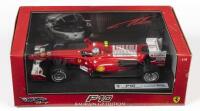 FERRARI: A 1:18 scale Hot Wheels F1 Ferrari F10 as raced by F. Fernando Alonso in 2010, #8, Bahrain GP edition, Sponsored by Bridgestone, Shell, acer, Fiat, Santander, AMD, Etihad Airways, and more, in fitted box