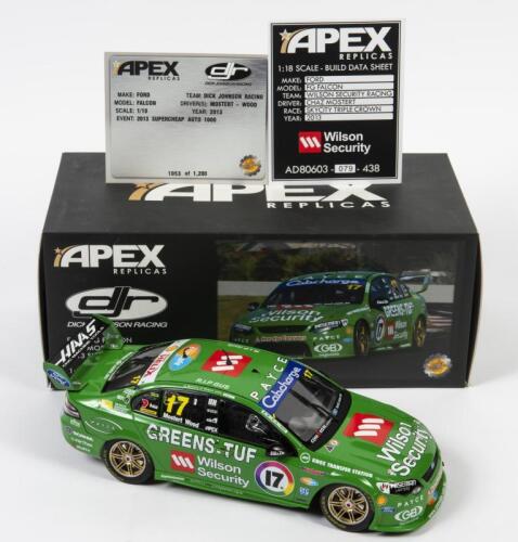 FALCON: A limited edition 1:18 scale Apex Replicas Ford Falcon FG as raced by Chaz Mostert in 2013 Skycity Triple Crown, #17, with COA numbered 79/438, in fitted box