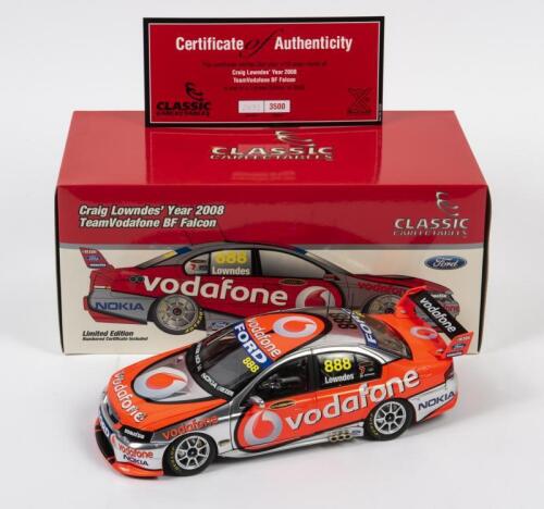 FALCON: A limited edition 1:18 scale Classic Carlectables Ford Falcon BF as raced by Craig Lowndes in 2008, Team Vodafone, #888, with COA numbered 2691/3500, in double fitted box