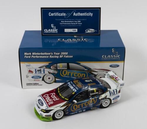 FALCON: A limited edition 1:18 scale Classic Carlectables Ford Falcon BF as raced by Mark Winterbottom in 2008 Ford Performance Racing, with COA numbered 689/1500, in double fitted box