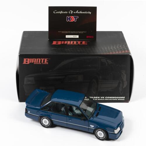 COMMODORE: A limited edition 1:18 scale Biante Holden VK Commodore SS group A 1985, blue, with COA numbered 4376/8202, in fitted box